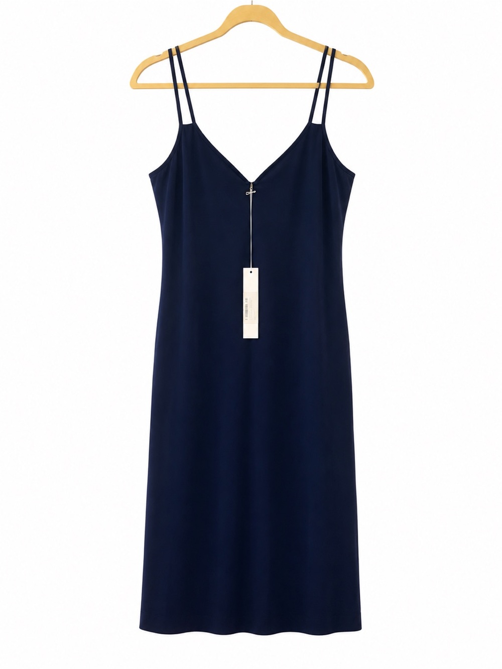 Navy Slip Dress with Double Spaghetti Straps